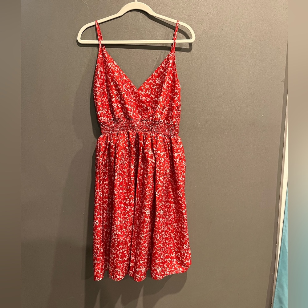 Bellelily 2XL red “Vintage sexy holiday A-line printed boho sleeveless dress”